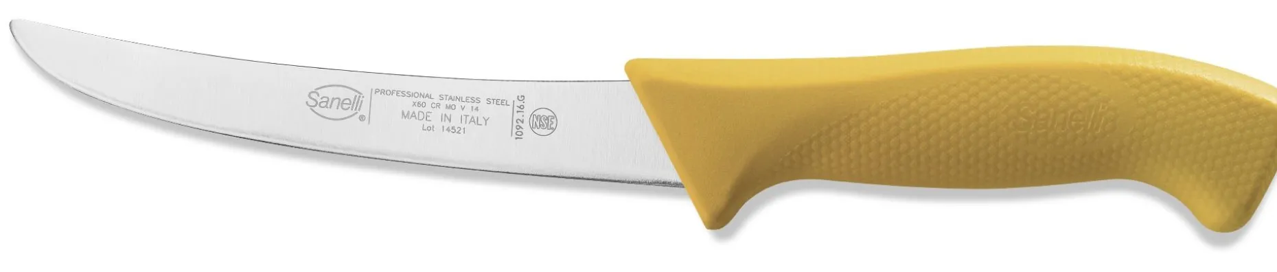 COLTELLO DISOSSO CURVO CM.16 GIALLO