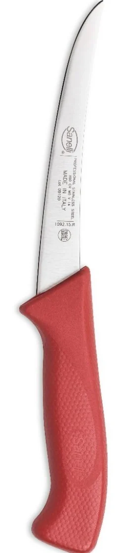 COLTELLO DISOSSO CURVO STRETTO CM.15 ROSSO