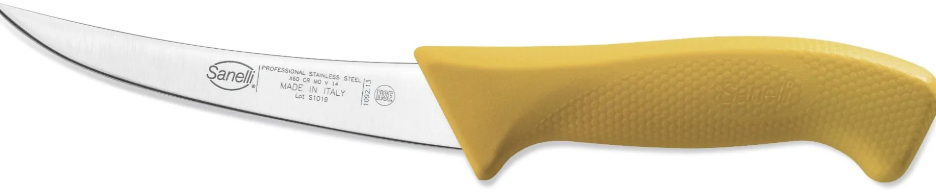 COLTELLO DISOSSO CURVO STRETTO CM.13 GIALLO