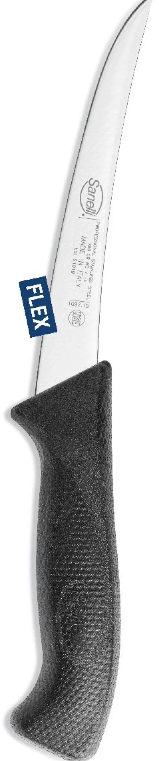 COLTELLO DISOSSO CURVO STRETTO FLESSIBILE CM.15