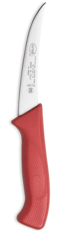 COLTELLO DISOSSO CURVO STRETTO CM.13 ROSSO