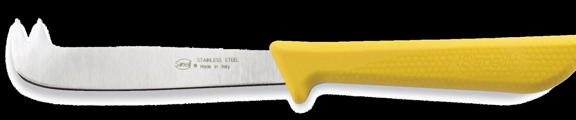 COLTELLO FORMAGGIO 2 PUNTE GIALLO