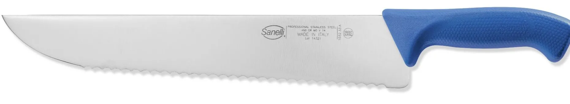 COLTELLO FRANCESE SEGHETTATO CM.33 AZZURRO