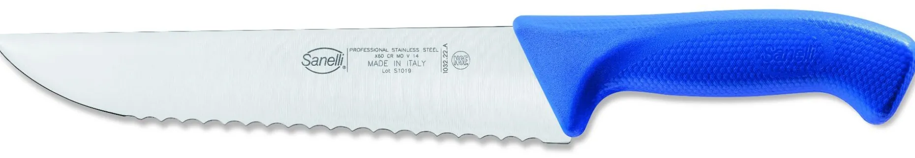 COLTELLO FRANCESE SEGHETTATO CM.22 AZZURRO