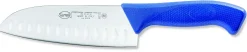 COLTELLO SANTOKU OLIVATO AZZURRO CM.16