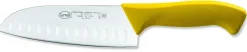 COLTELLO SANTOKU OLIVATO GIALLO CM.16
