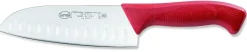 COLTELLO SANTOKU OLIVATO ROSSO CM.16